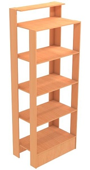 ЛСТ 08-50 Стеллаж цвет Белый с черной кромкой