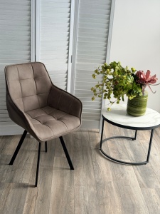 Стул СОЛИС 360 град. поворот.  Федерика Стоун, иск.замша / черный каркас,