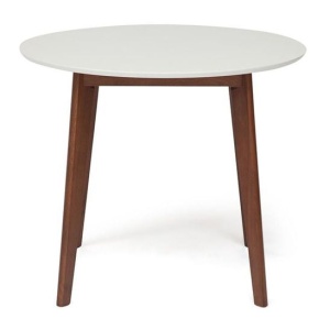 Стол обеденный BOSCO круглый белый/ коричневый