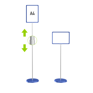 ЗНАК А4 Стойка информационная телескопическая синяяцвет Синий