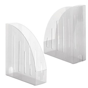 Лоток вертикальный для бумаг BRAUBERG "Energy" (261х85х300 мм), эргономичная форма,прозрачный, 231555