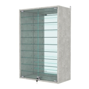 Витрина настенная №2-6АГ с зеркалом, Метрополитан Грей