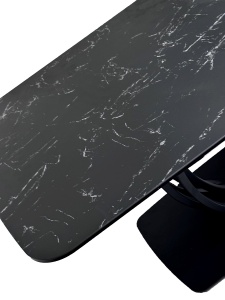 Стол МАТЕРА (MATERA) 160 цвет KL-116 Черный мрамор матовый, итальянская керамика/ ЧЕРНЫЙ, ®DISAUR