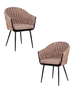 Набор 2 шт Стул обеденный DOBRIN MATILDA, коричневая ткань (LAR 275-3)