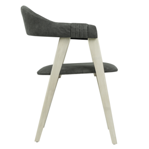 Стул Dolche, велюр серый Shangreen grey, органика белая