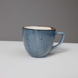 Кофейная чашка с блюдцем VITAL, фарфор, синий, 80мл