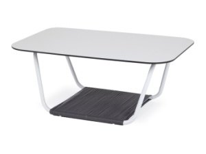 "Глория" журнальный стол 90х50см из HPL, цвет молочныйцвет Темно-серый