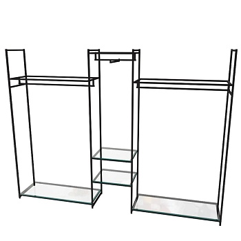 Стеллаж для одежды КС-2204 со стеклом