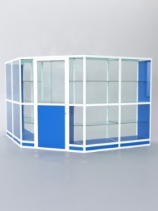 Павильон торговый из профиля угловой №7г, Делфт голубой U525 ST9 + Белый