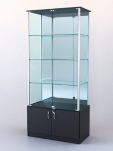Витрина "ЛЮКС" №3 без подсветки (задняя стенка - зеркало), Черный