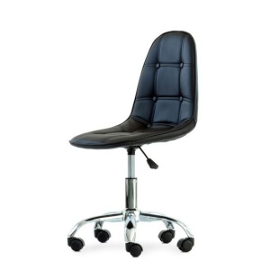 Стул на колесах Pulsante Roll, черная экокожа