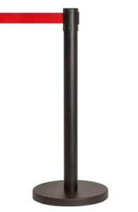Стойка ограждения с вытяжной лентой (красная) 3 м