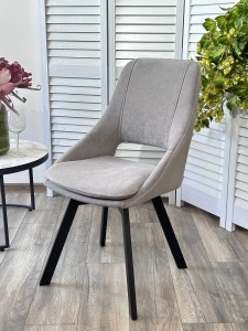 Стул АСП (ASP), 360 град. поворот. B22 Серый, велюр / черный каркас