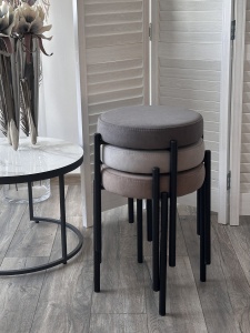 Табурет СТЭК штабилируемый B22 Серый, велюр / черный каркас,