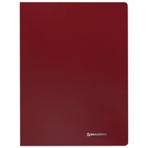 Папка с пластиковым скоросшивателем BRAUBERG "Office", красная, до 100 листов, 0,5 мм, 222643