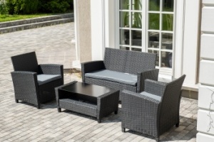 "Вашингтон" лаунж-зона из искусственного ротанга на 4 персоны, цвет черныйцвет Черный