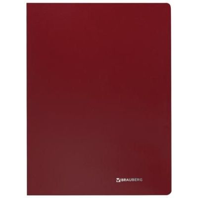 Папка с пластиковым скоросшивателем BRAUBERG "Office", красная, до 100 листов, 0,5 мм, 222643