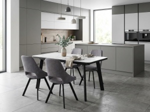 Стол НОРД 140  ОНИКС, керамика / Черный каркас