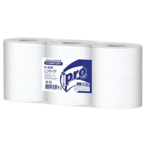 Бумага туалетная 525 метров, PROtissue (T1) COMFORT, 1-слойная, белая, КОМПЛЕКТ 6 рулонов, С350