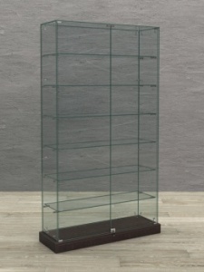 Витрина стеклянная "КРАСА ХИТ ПРОДАЖ" №9 (с дверками, задняя стенка - стекло), Дуб Венге