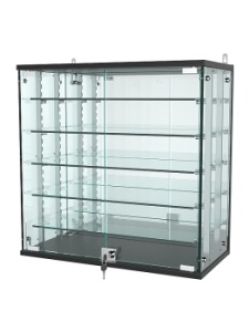 Витрина "АТРИУМ" с регулировочными полками настенная №1-6Г-РЕГ, Черный