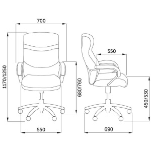 Кресло поворотное Marshal, чёрный, экокожа