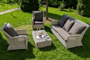 "Гляссе" лаунж-зона из искусственного ротанга, цвет бежевыйцвет Бежевый