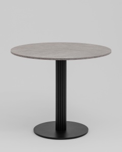 Стол круглый Фризбин D90, столешница МДФ сегни темный, основание металл черный