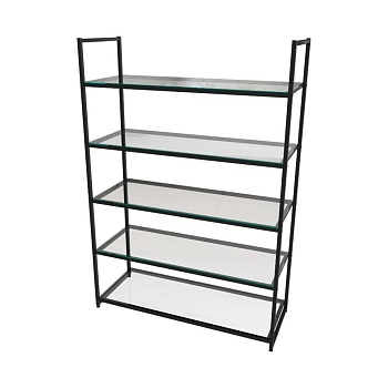 Стеллаж в стиле Лофт AС17120-20-Ч со стеклом (220х120х45)