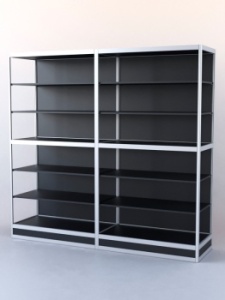 Витрина-стеллаж из ал.профиля №4 (2-ух метровая), Черный