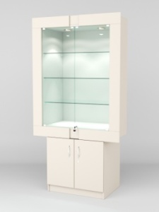 Витрина "ЭЛЕКТРА" №11-1 (задняя стенка - ДСП), Крем Вайс