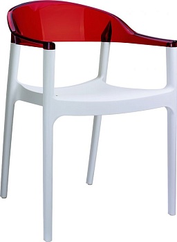 Кресло пластиковое Carmen белый, красный