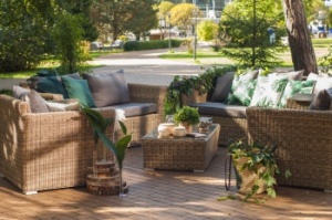 "Капучино Дабл" лаунж-зона из искусственного ротанга, цвет соломенныйцвет соломенный