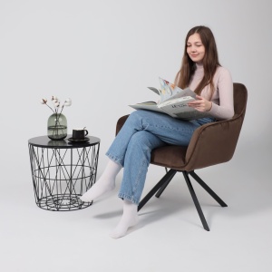 Кресло Virginia, поворотное, шоколадный, велюр