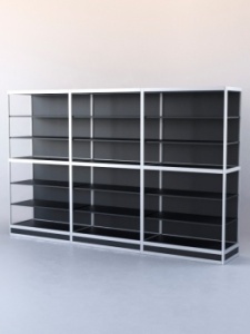 Витрина-стеллаж из ал.профиля №4 (3-ех метровая), Черный