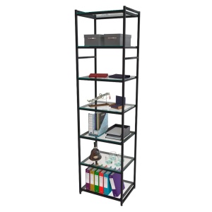 Стеллаж с семью полами AС2260-21-Ч со стеклом 220х60х45