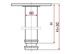 Ножка мебельная, 710-730х60мм, черный, арт. 123025