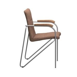 Стул Самба, рогожка коричневая, цвет каркаса-серебро