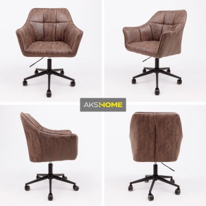 Кресло поворотное Barren, винтажный коричневый, ткань