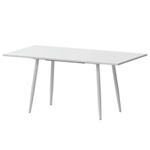 Стол раздвижной Бетта Обеденные столы в пластике Бетта 1200+300 Супер Белый/Белый муар