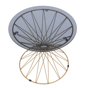 Стол журнальный Only, тонированное стекло, тонированное стекло, цвет опоры золотой