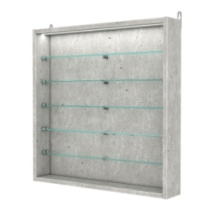 Витрина настенная №1-7ГУ с подсветкой, Метрополитан Грей