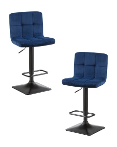 Набор 2 шт Стул барный DOBRIN DOMINIC, синий велюр (MJ9-117)