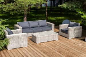 "Боно" лаунж-зона из искусственного ротанга, цвет бежевыйцвет Бежевый