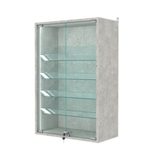 Витрина настенная с регулировочными полками №2-1АКГ-РЕГ-П, Метрополитан Грей