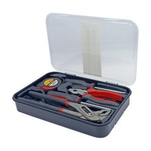 Набор инструментов столярно-слесарный, 9 предметов, пластиковый бокс, ГРАНДМАСТЕР, 671325