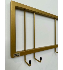 Вешалка настенная металлическая с крючками -73 (золото) цена 1 900 ₽ Вешалка настенная металлическая с крючками -73 (золото)