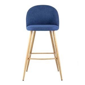 Стул барный Лион, синий шенилл