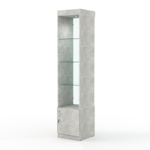 Витрина "АСТРА" №102 (без дверки, задняя стенка - стекло), Метрополитан Грей