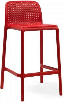 Стул пластиковый полубарный Lido Mini красный